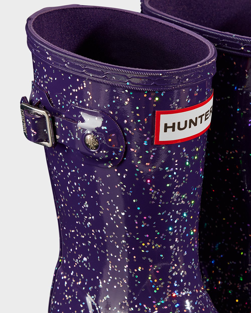 Kids Hunter Original Little Giant Glitter - Rain Boots Blue Purple - 7850-USVXE